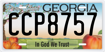 GA license plate CCP8757