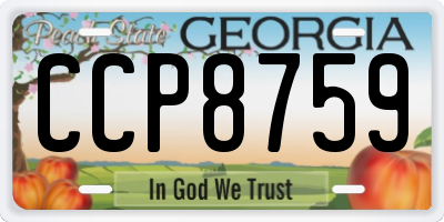 GA license plate CCP8759