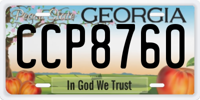 GA license plate CCP8760