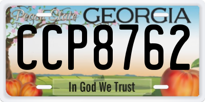 GA license plate CCP8762