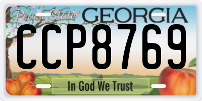 GA license plate CCP8769