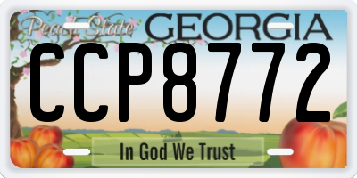 GA license plate CCP8772