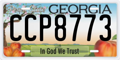 GA license plate CCP8773