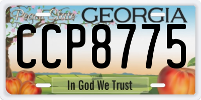 GA license plate CCP8775
