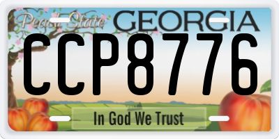 GA license plate CCP8776