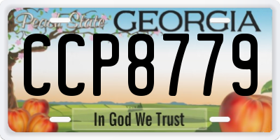GA license plate CCP8779