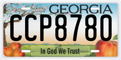 GA license plate CCP8780
