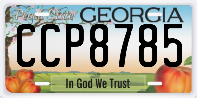 GA license plate CCP8785