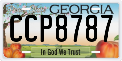 GA license plate CCP8787