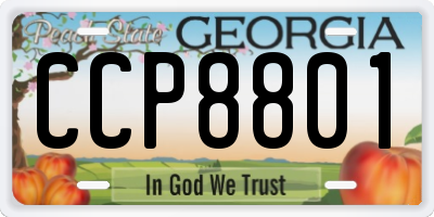 GA license plate CCP8801
