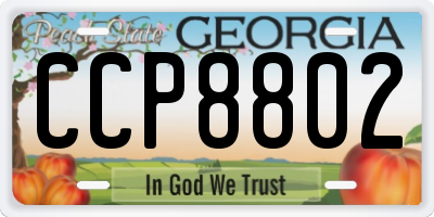 GA license plate CCP8802
