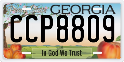 GA license plate CCP8809