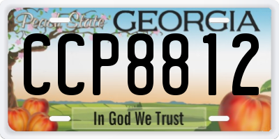 GA license plate CCP8812