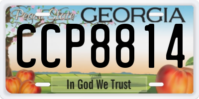 GA license plate CCP8814