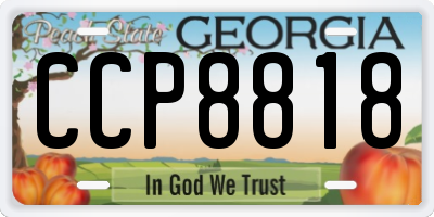 GA license plate CCP8818