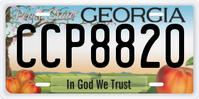 GA license plate CCP8820