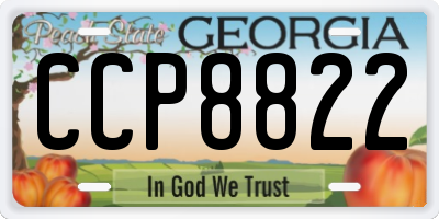GA license plate CCP8822