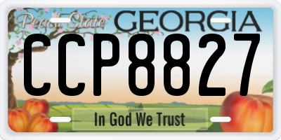 GA license plate CCP8827