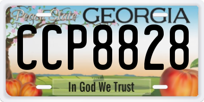 GA license plate CCP8828