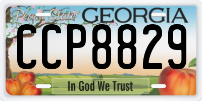 GA license plate CCP8829