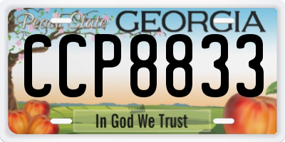 GA license plate CCP8833