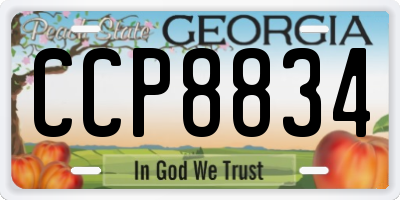GA license plate CCP8834