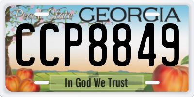 GA license plate CCP8849