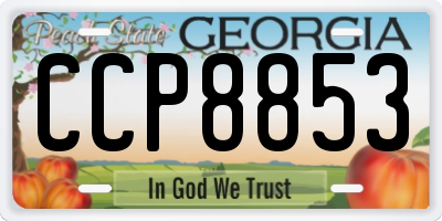 GA license plate CCP8853