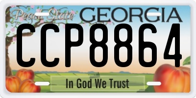 GA license plate CCP8864