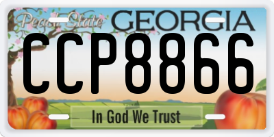 GA license plate CCP8866