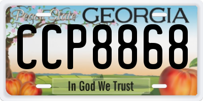 GA license plate CCP8868