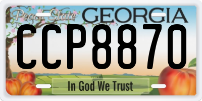 GA license plate CCP8870