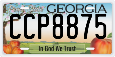 GA license plate CCP8875