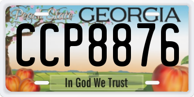GA license plate CCP8876