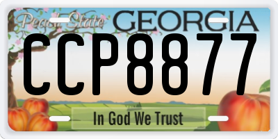 GA license plate CCP8877