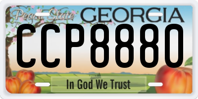 GA license plate CCP8880