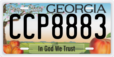 GA license plate CCP8883
