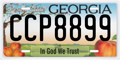 GA license plate CCP8899