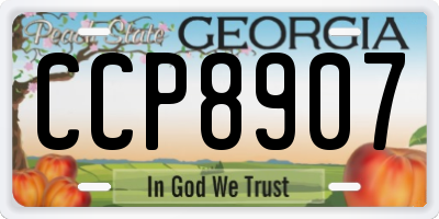 GA license plate CCP8907