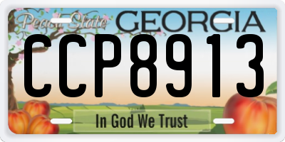 GA license plate CCP8913