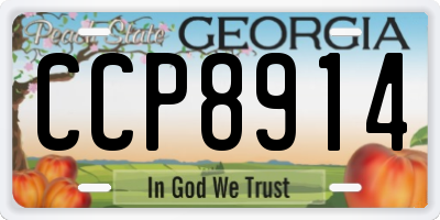GA license plate CCP8914