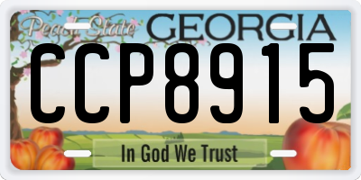 GA license plate CCP8915