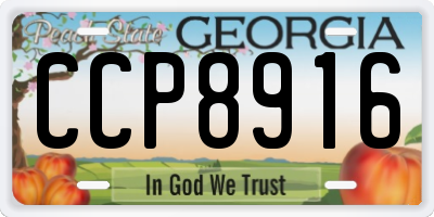 GA license plate CCP8916