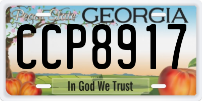 GA license plate CCP8917