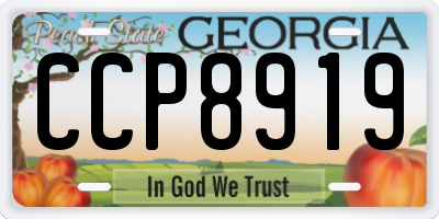 GA license plate CCP8919
