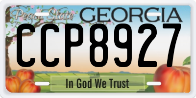GA license plate CCP8927