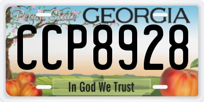GA license plate CCP8928