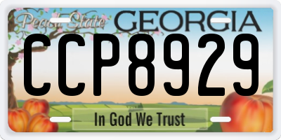 GA license plate CCP8929