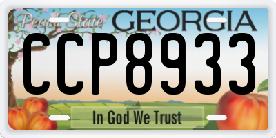 GA license plate CCP8933