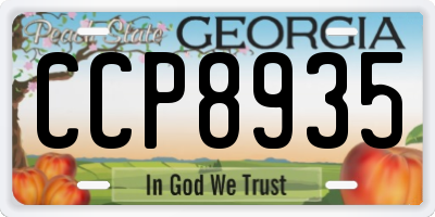 GA license plate CCP8935